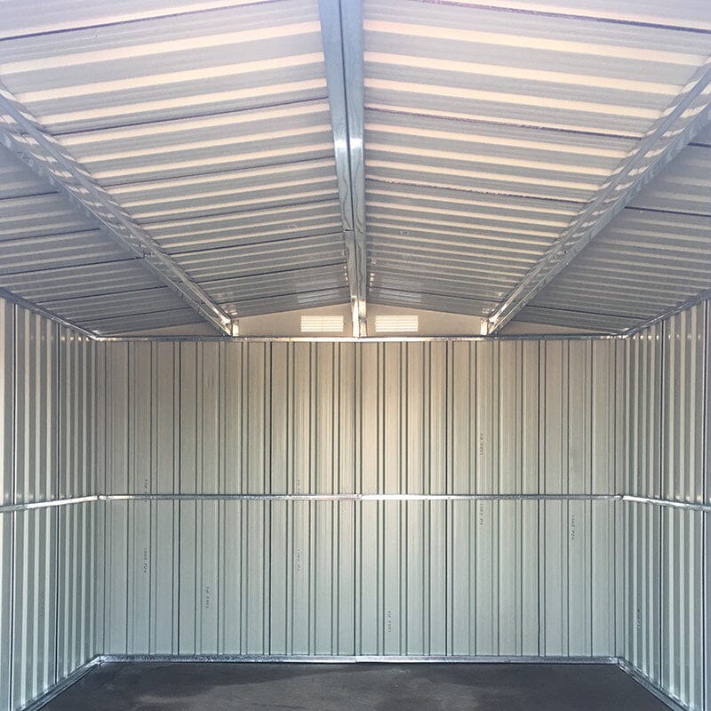 6x8ft Metal Garden Storage Shed With Gable Roof