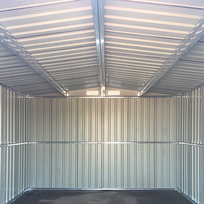 6x8ft Metal Garden Storage Shed With Gable Roof