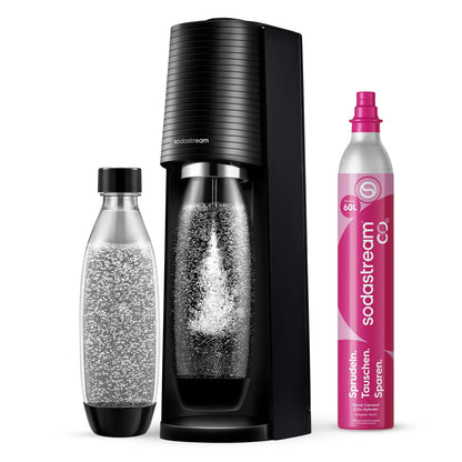 SodaStream TERRA Sparkling Water Maker – Quick Connect CO2, 3x KST Plastic Bottle 1L, Black