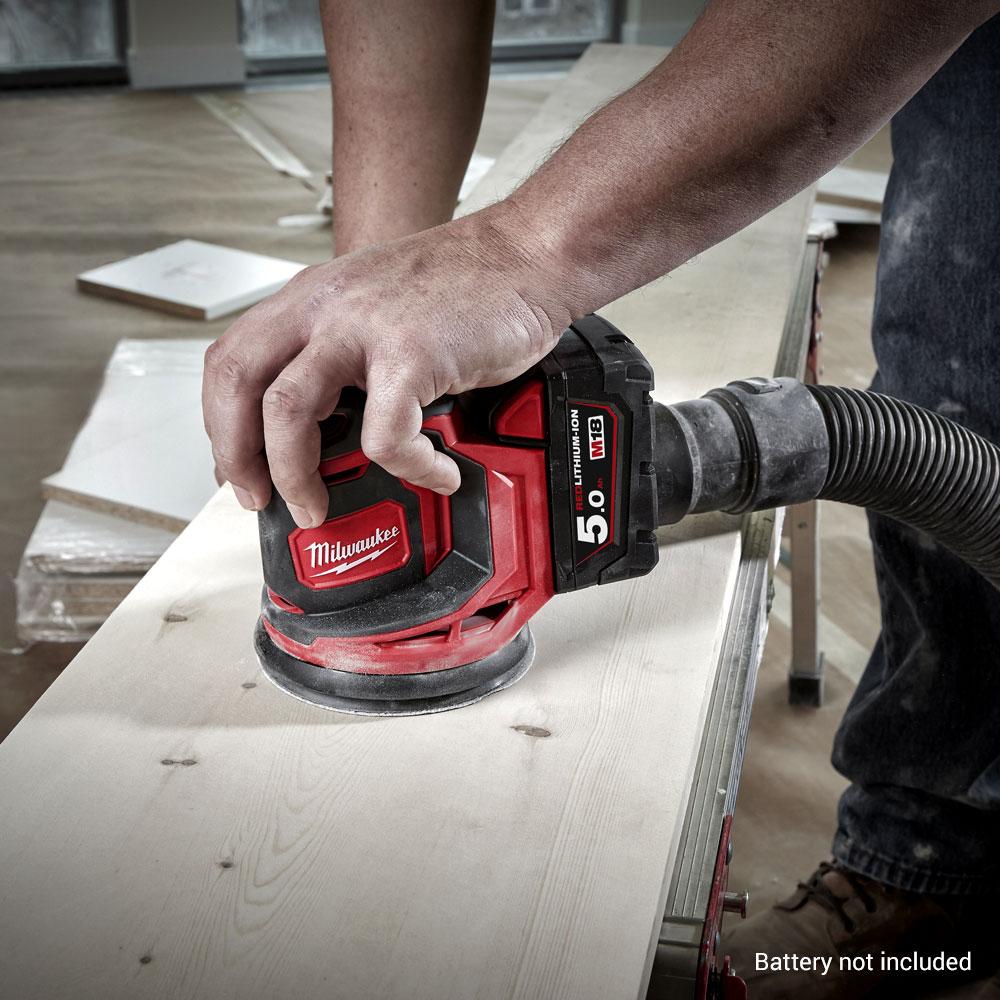 Milwaukee M18 BOS125 125mm Cordless Random Orbital Sander – Bare Unit