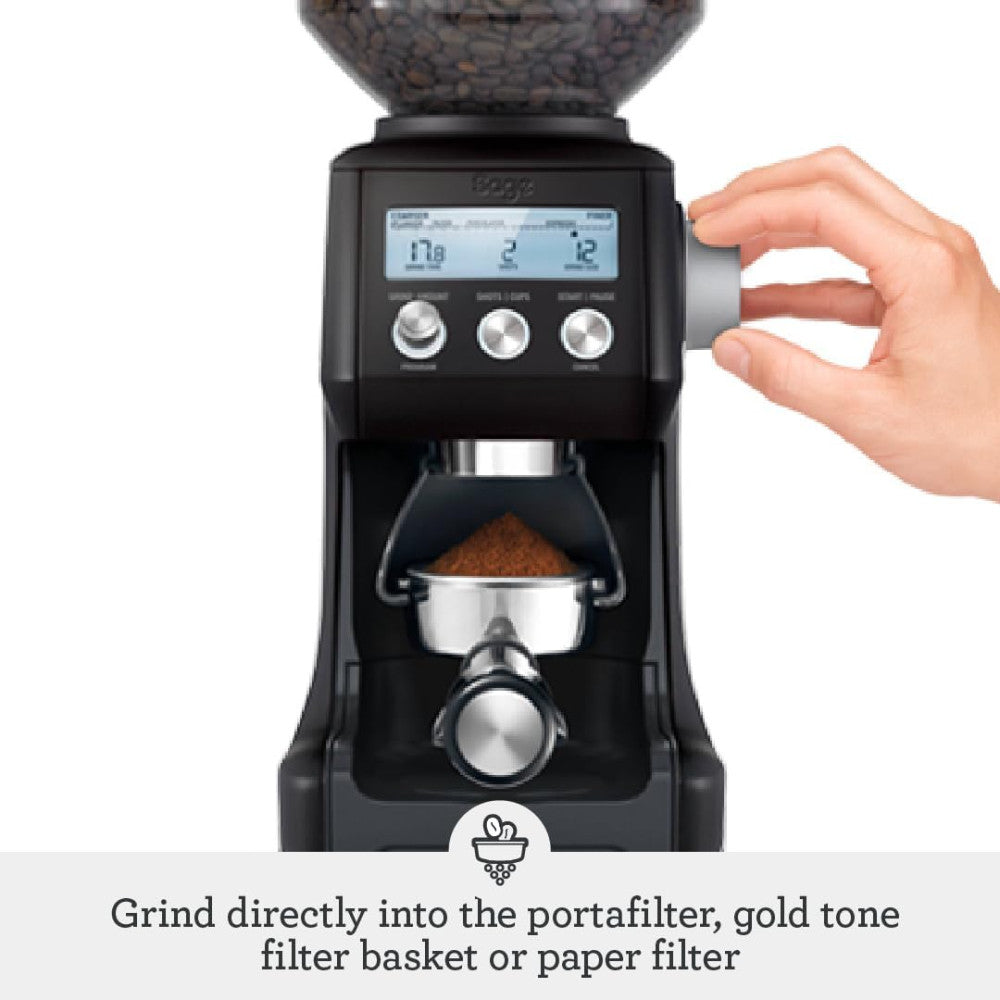 Sage the Smart Grinder™ Pro SCG820BTR Espresso Grinder for Home – Black/Silver
